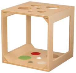 Krabbelwürfel mit Sinnesmaterial natur