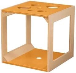 Krabbelwürfel mit Sinnesmaterial orange