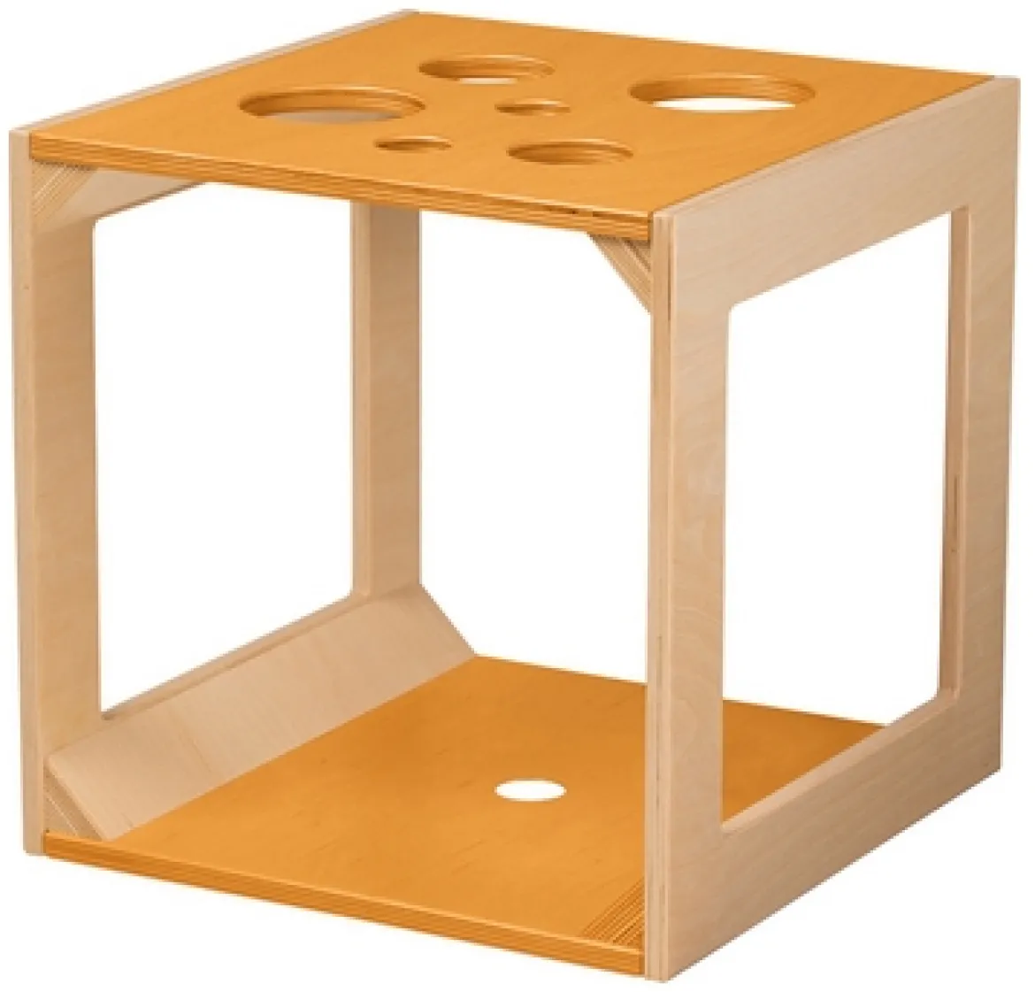 Krabbelwürfel mit Sinnesmaterial orange