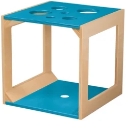 Krabbelwürfel mit Sinnesmaterial türkis