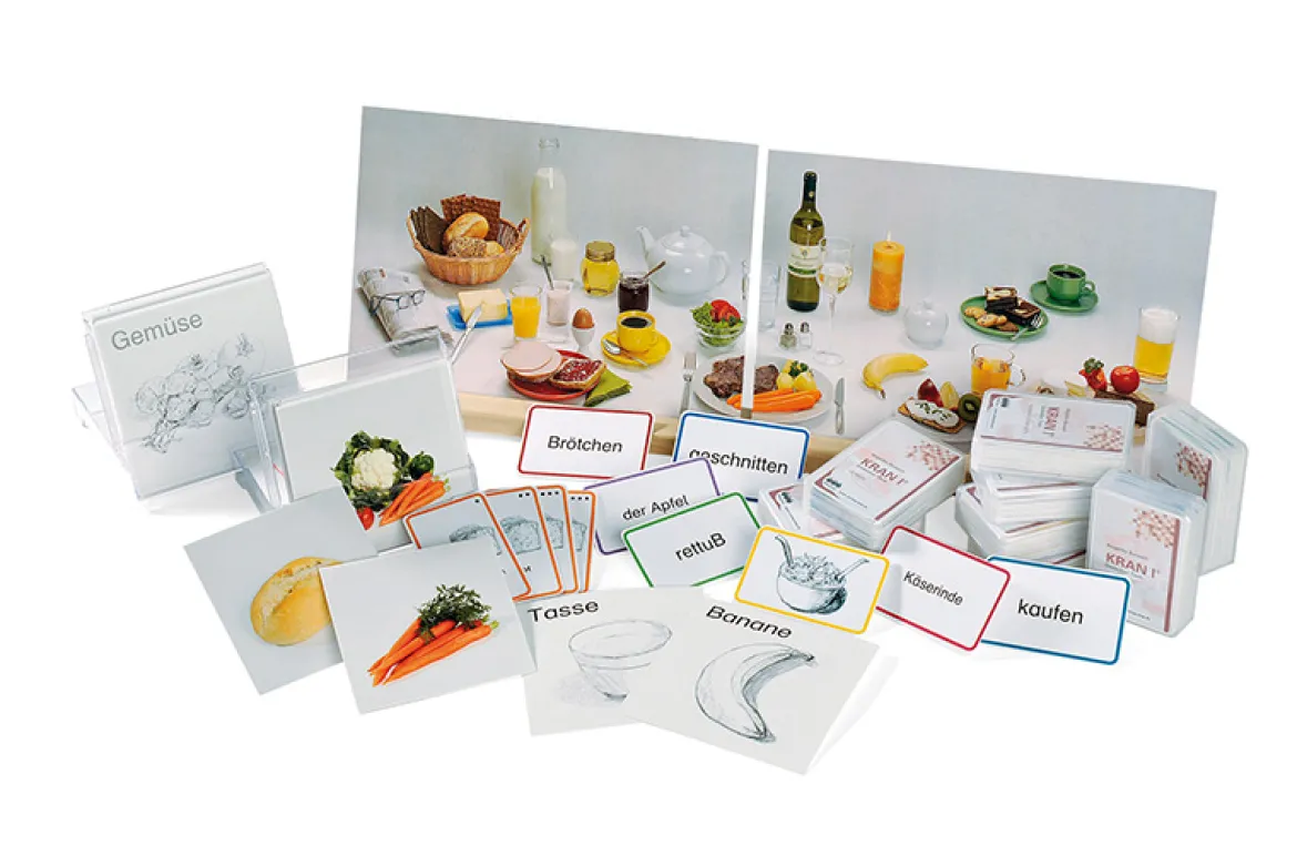 KRAN®Koffer I Gedeckter Tisch, Aphasie-Übungsmaterial