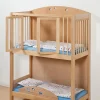 Krippenstockbett, oben Stäbe, unten offen, BxTxH: 127,2 x 66,7 x 176,7 cm