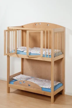 Krippenstockbett, oben Stäbe, unten offen, BxTxH: 127,2 x 66,7 x 176,7 cm