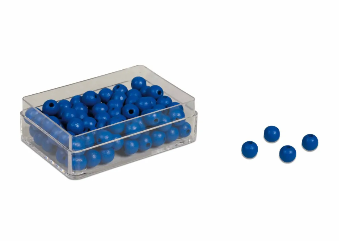 Kunststoffdose mit 100 blauen Perlen