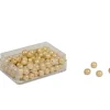 Kunststoffdose mit 100 goldenen Einerperlen - lose Perlen, Glas