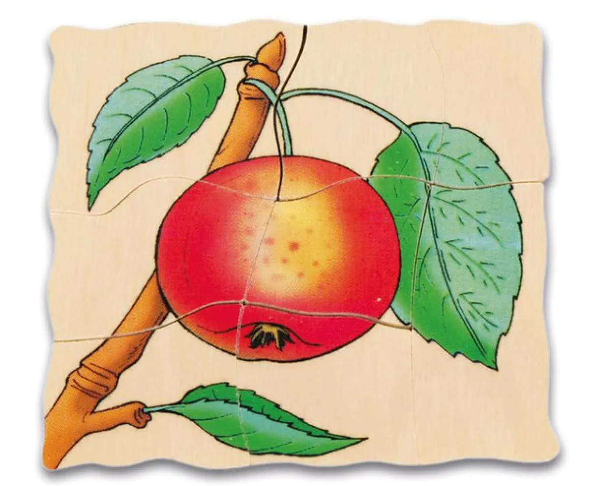 Lagenpuzzle Apfel, Holzpuzzle mit 5 Lagen, 4-7 Jahre