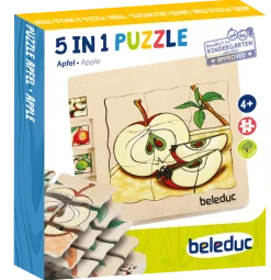 Lagenpuzzle Apfel, Holzpuzzle mit 5 Lagen, 4-7 Jahre