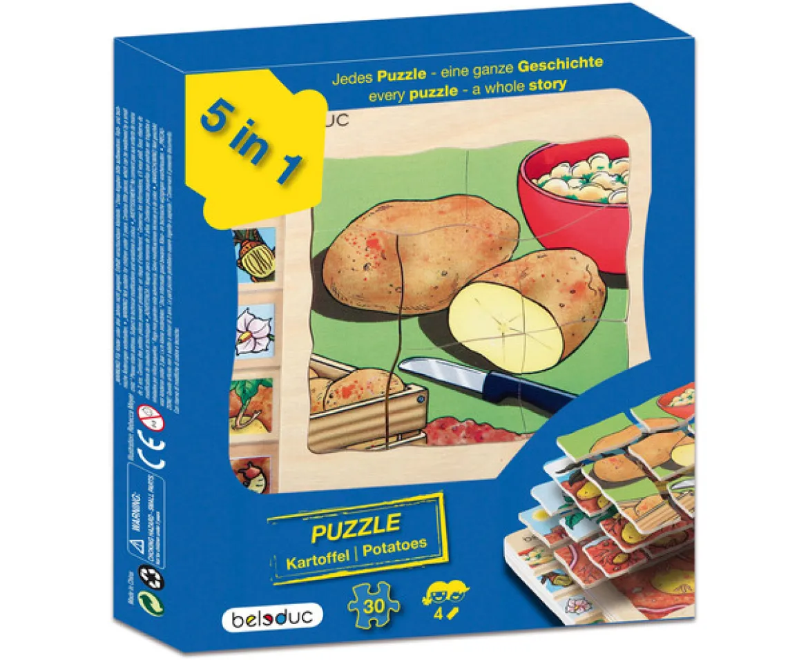 Lagenpuzzle Kartoffel, Holzpuzzle mit 5 Lagen, 4-5 Jahre