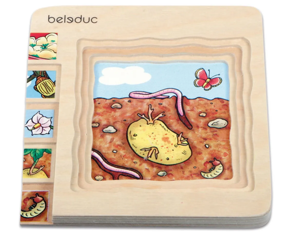 Lagenpuzzle Kartoffel, Holzpuzzle mit 5 Lagen, 4-5 Jahre