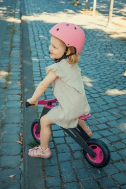 Laufrad "Caborunner", mit zwei Rädern, aus Carbon und Holz, pink/schwarz, ab 2 Jahre
