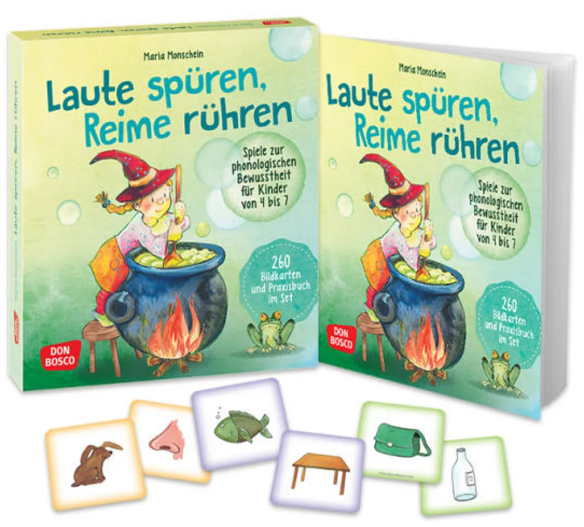 Laute spüren, Reime rühren. Paket mit Praxisbuch und Bildkarten, 4-7 Jahre