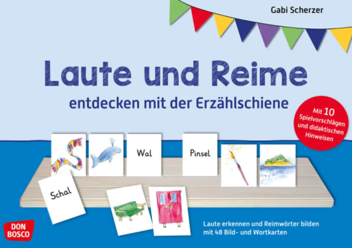 Laute und Reime entdecken mit der Erzählschiene, 48 Bild- und Wortkarten, ab 4 Jahre