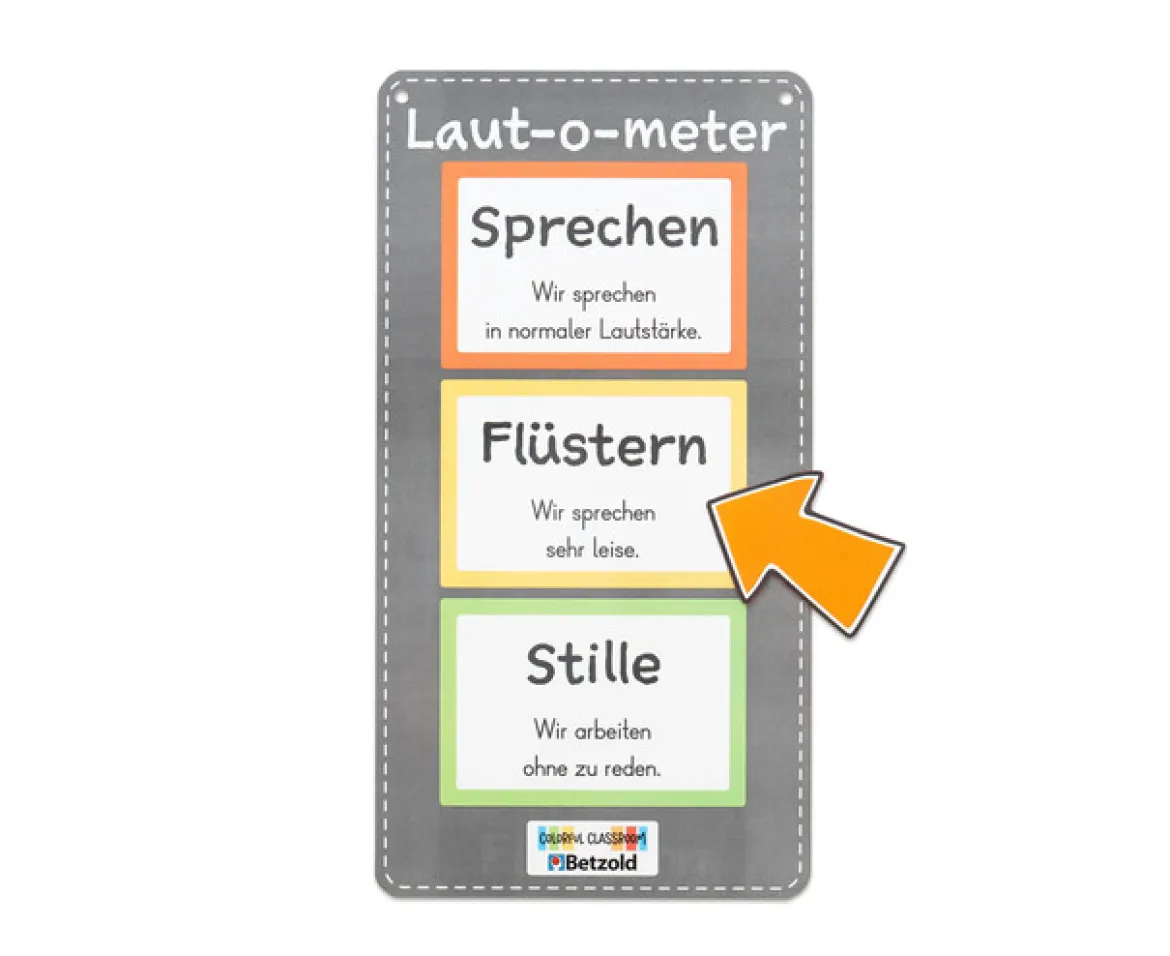 Laut-o-meter, magnetisches Organisationsmaterial für den Unterricht, 6-18 Jahre