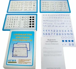 Legekasten Deutsch & Mathematik in blau mit 3 Tafeln, 215 Elemente, 1.-2. Klasse