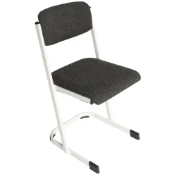 Lehrerstuhl, Sitzhöhe 46 cm, U-Fuß, Polster AD066 Anthrazit, Kunststoffgleiter