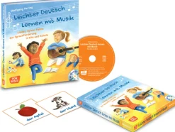 Leichter Deutsch lernen mit Musik, Buch inkl. CD und Bildkarten, 4-8 Jahre