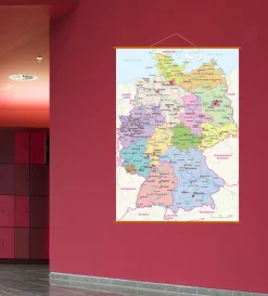 Leinenkarte in Schulausführung, Deutschland politisch