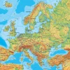 Leinenkarte in Schulausführung, Europa physisch, 150 x 120 cm