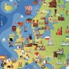 Leinenkarte in Schulausführung, Kinderkarte Europa