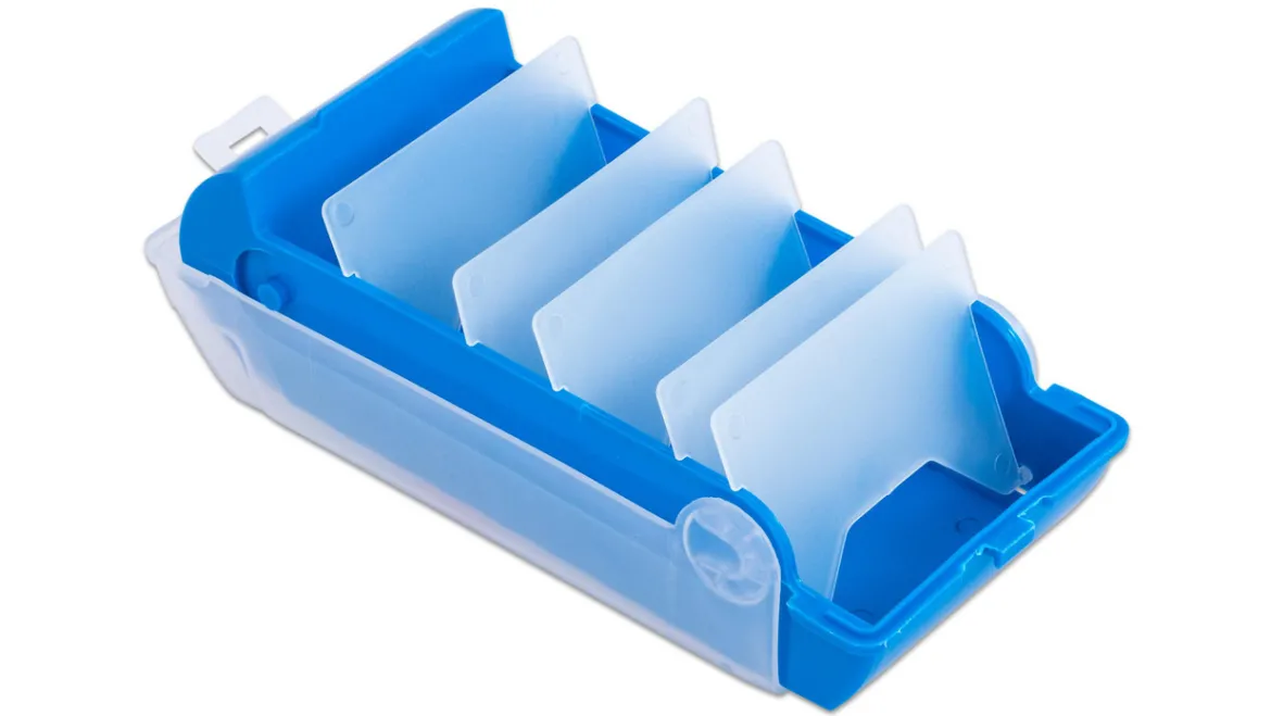 Lernbox blau, 5 variable Fächer