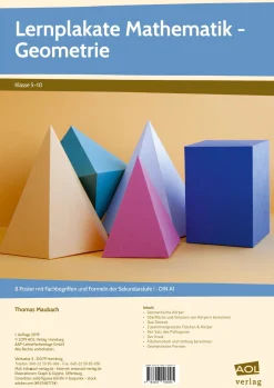 Lernplakate Mathematik - Geometrie, Poster, 5. bis 10. Klasse