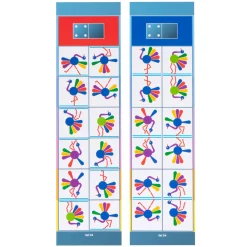 Lernspiel-Kontrollbox, Flocards Holzklappkasten, mit 12 Magnetsteinen