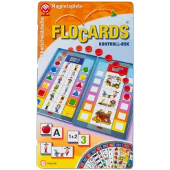 Lernspiel-Kontrollbox, Flocards Metallbox, mit 12 Magnetsteinen
