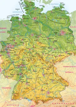 Lernteppich Deutschland physisch, Maßstab 1:500.000