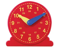 Lernuhr-Schüleruhr rot synchron,13 cm Durchmesser, 2. Klasse
