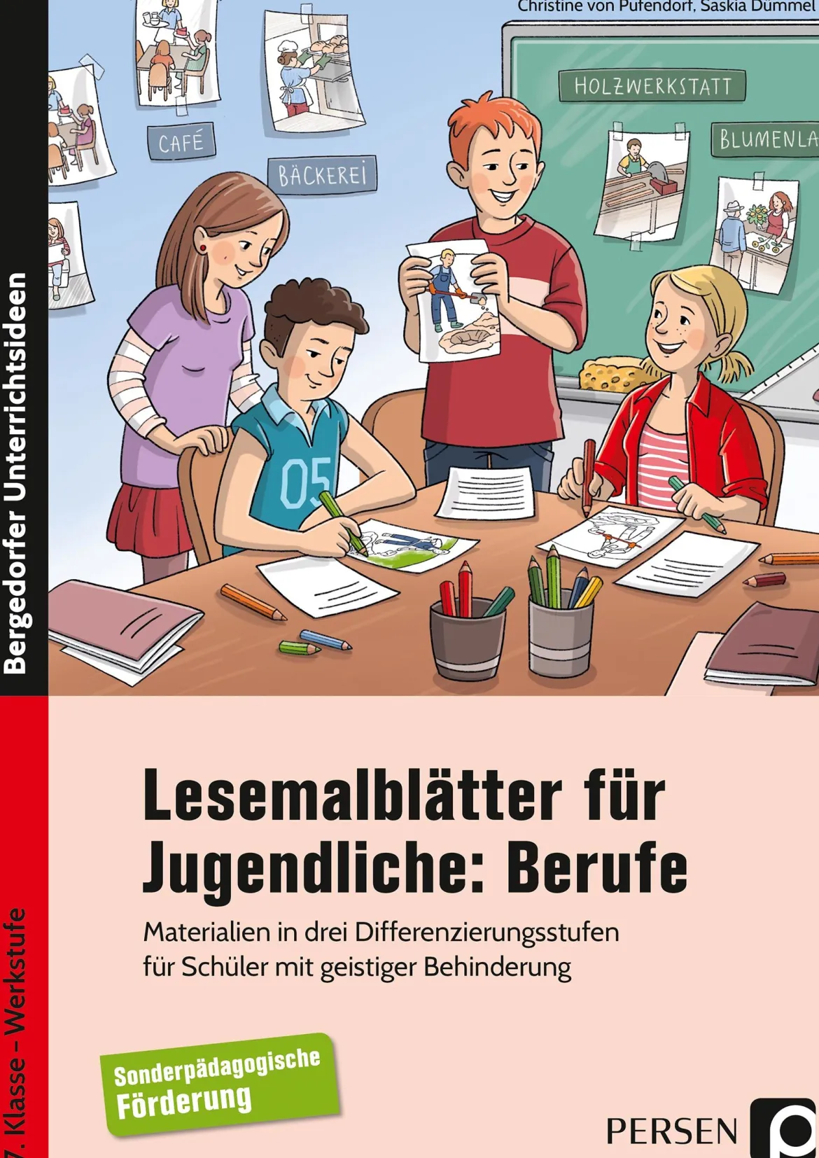 Lesemalblätter für Jugendliche: Berufe, Heft, 7. Klasse bis Werkstufe