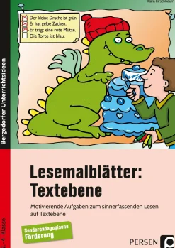 Lesemalblätter: Textebene, Buch, 2. bis 4. Klasse