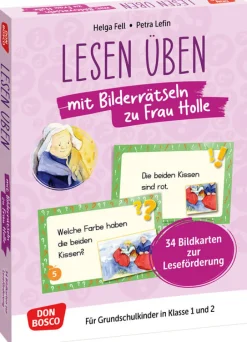 Lesen üben mit Bilderrätseln: Frau Holle. 34 Bildkarten zur Leseförderung, 1.-2. Klasse