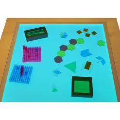 Leuchttisch, 75 x 75 cm, LED Farbwechsel, Buchenholzrahmen, mit Fernbedienung