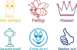 Lob-Stempel, 6 Stück, 3-10 Jahre