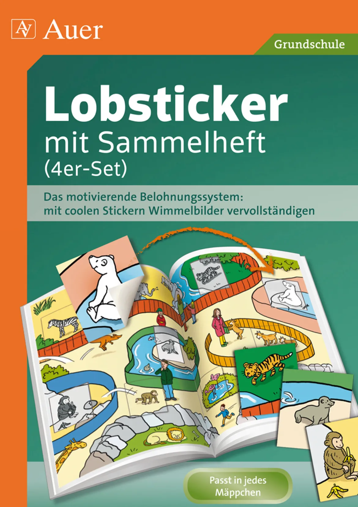 Lobsticker mit Sammelheft (4er-Set)