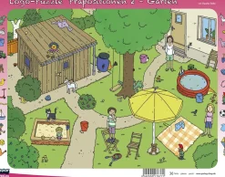 Logo-Puzzle Präpositionen 2 - Garten, ab 4 Jahre