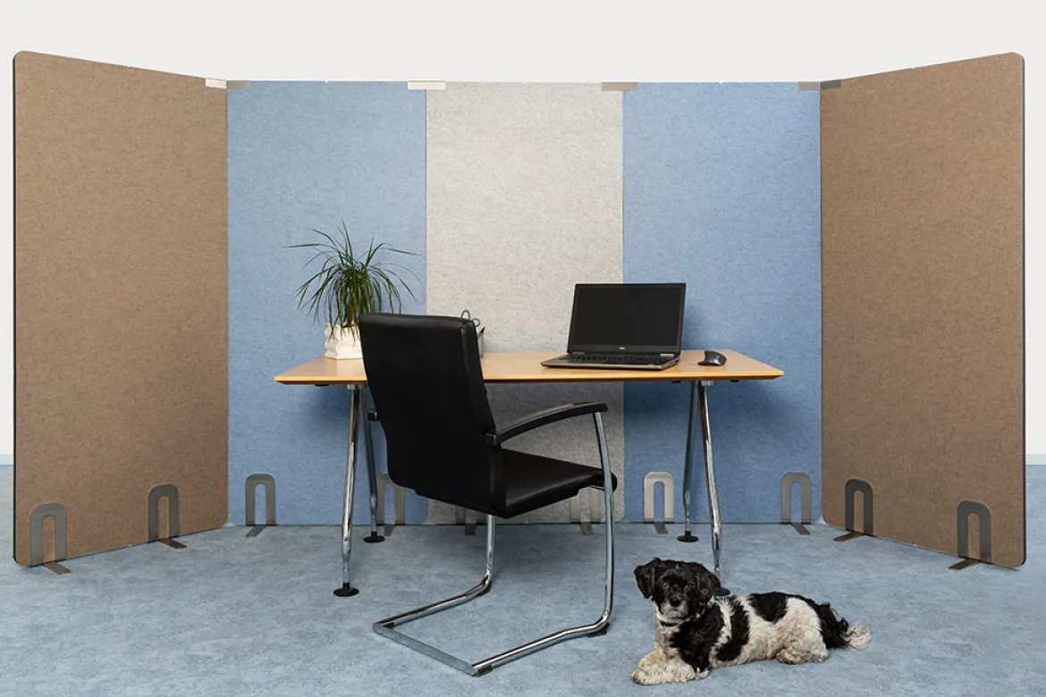 Lärmschutz Akustik-Trennwand, Beige, 180x60 cm, soni STELLWAND
