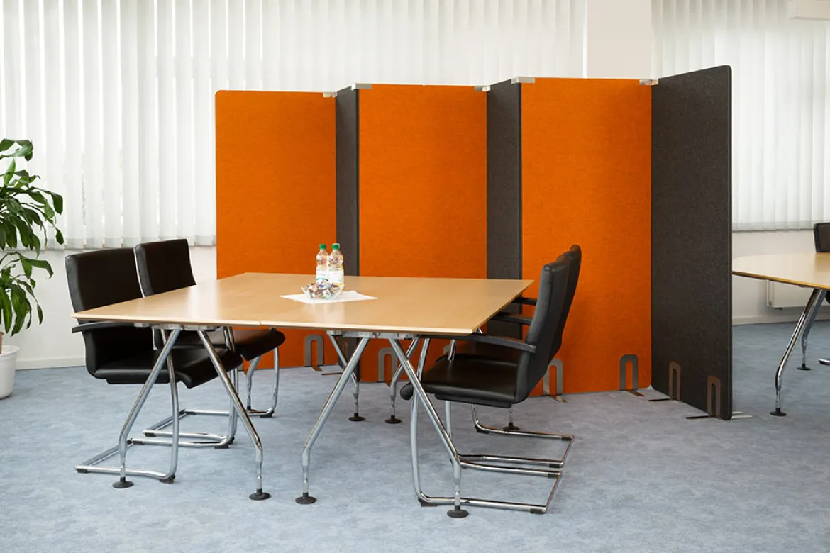 Lärmschutz Akustik-Trennwand, Orange, 180x60 cm, soni STELLWAND