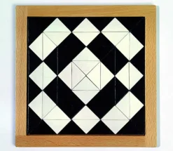 Magisches Mosaik schwarz-weiß, geometrisches Puzzlespiel