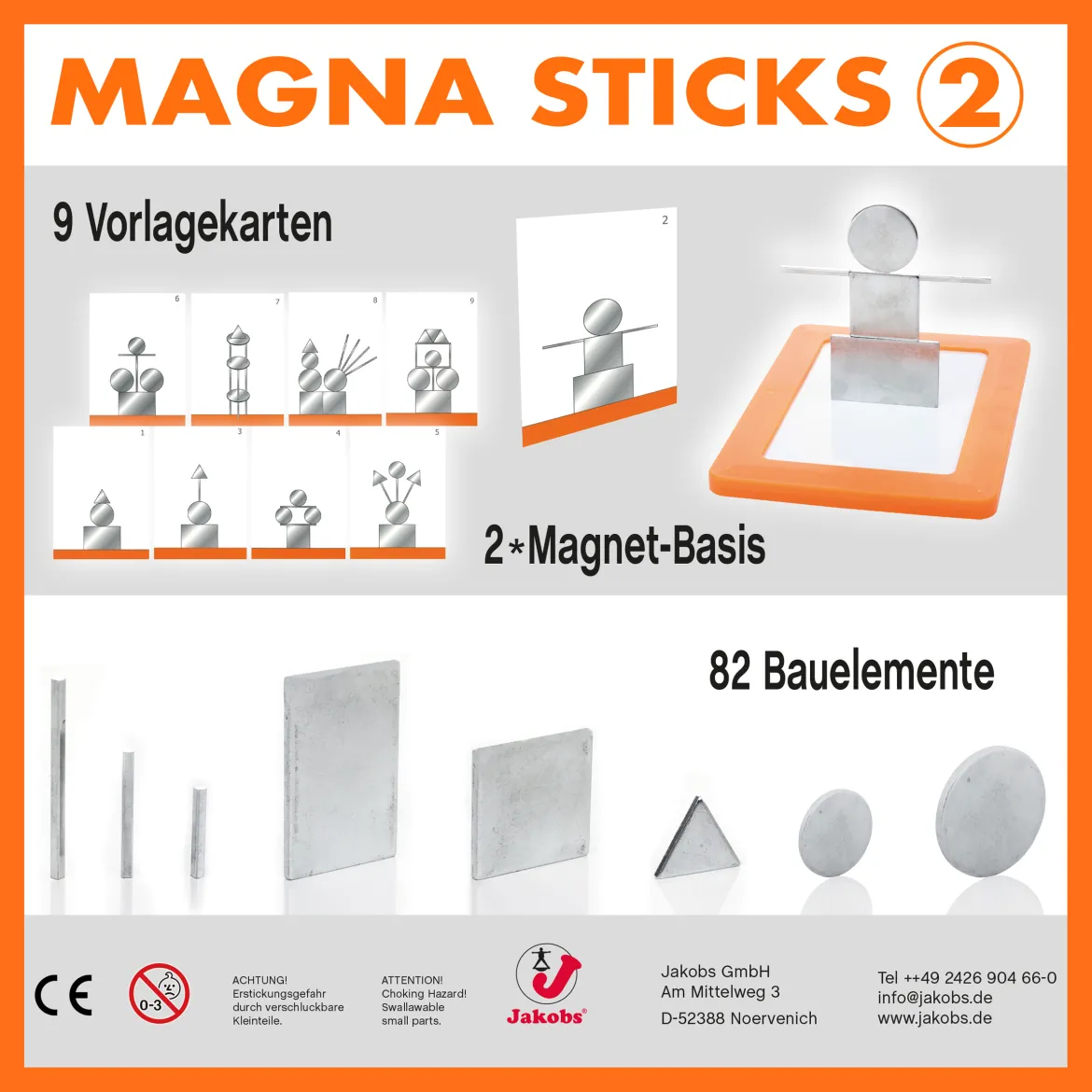 Magna Sticks 2, Magnetspiel mit Vorlagekarten, ab 4 Jahre