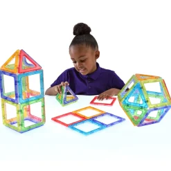 Magnetbausteine, Crystal MegaMag Polydron, transluzent, Starterset, 36 Teile, für Kinder