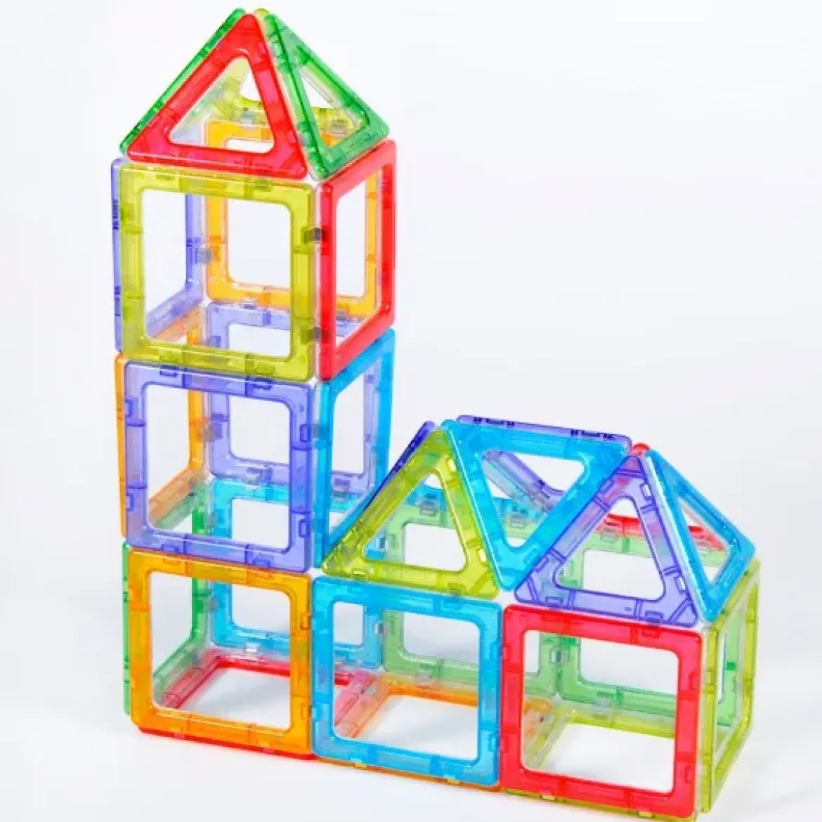 Magnetbausteine, Crystal MegaMag Polydron, transluzent, Starterset, 36 Teile, für Kinder