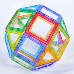 Magnetbausteine, Crystal MegaMag Polydron, transluzent, Starterset, 36 Teile, für Kinder