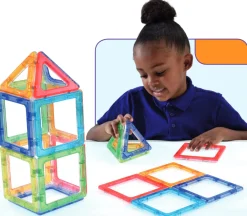 Magnetbausteine, Crystal MegaMag Polydron, transluzent, Starterset, 36 Teile, für Kinder