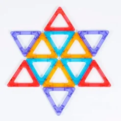 Magnetbausteine, Crystal MegaMag Polydron, transluzent, Starterset, 36 Teile, für Kinder