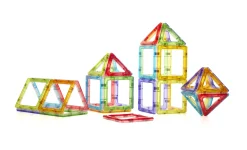 Magnetbausteine, Crystal MegaMag Polydron, transluzent, Starterset, 36 Teile, für Kinder
