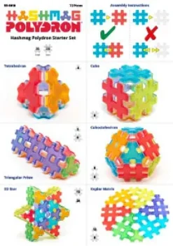 Magnetbausteine, Hashmag Polydron, Klassenset, 72 Teile, für Kinder