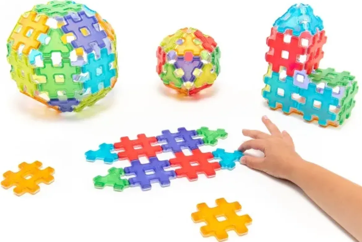 Magnetbausteine, Hashmag Polydron, Klassenset, 72 Teile, für Kinder