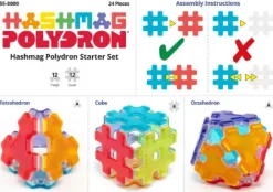 Magnetbausteine, Hashmag Polydron, Starterset, 24 Teile, für Kinder
