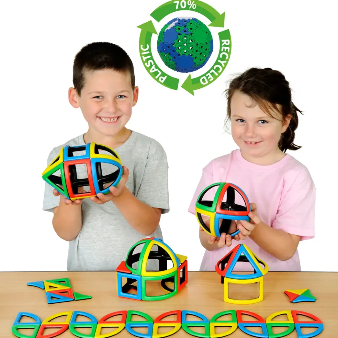 Magnetbausteine, Magnetic Polydron, Bögen und Rundungen, 72 Teile, für Kinder